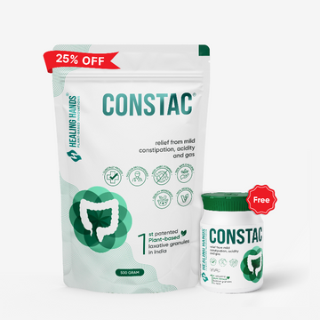 Constac Granules for Mild Constipation 500 g + Free Constac 100 g I India's 1st Patented