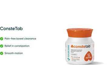 Key benefits of a Constetab tablet for relief in constipation associated with piles and fissure