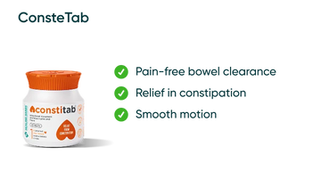 Key benefits of a Constetab tablet for relief in constipation associated with piles and fissure
