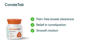 Key benefits of a Constetab tablet for relief in constipation associated with piles and fissure