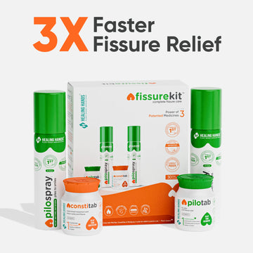 FissureKit Complete Fissure Treatment Kit I 30 Days I 2 PiloSpray + PiloTab + ConsteTab I India's 1st Patented