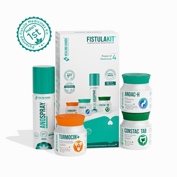 FistulaKit Complete Anal Fistula Management Kit I 15 Days I AnoSpray + Turmocin Plus + Anoac-H + ConstacTab