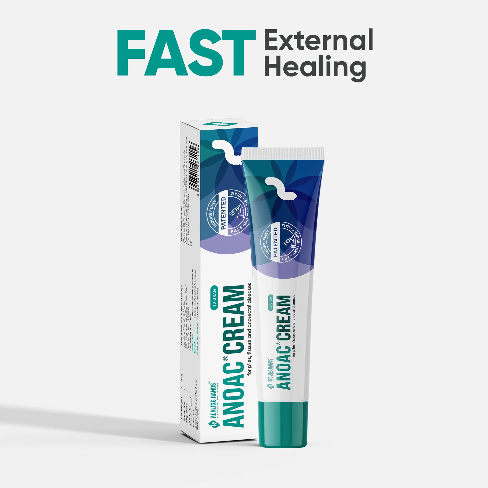 Anoac Cream for Piles, Fissures & Perianal Wounds I 30 g I India's 1st Patented