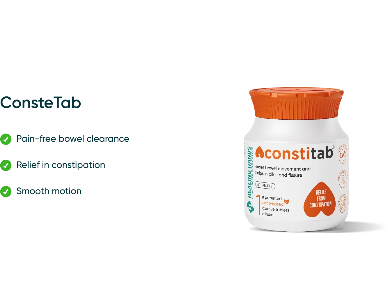 Key benefits of a Constetab tablet for relief in constipation associated with piles