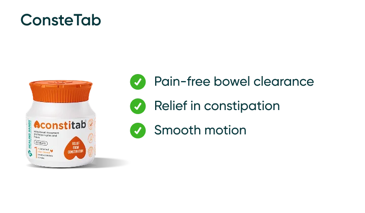 Key benefits of a Constetab tablet for relief in constipation associated with piles and fissure