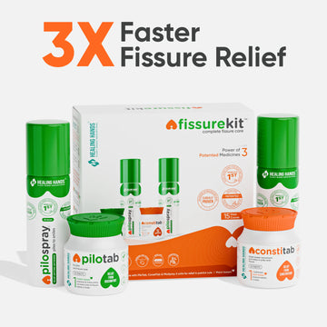 FissureKit Complete Fissure Treatment Kit I 15 Days I 2 PiloSpray + PiloTab + ConsteTab I India's 1st Patented