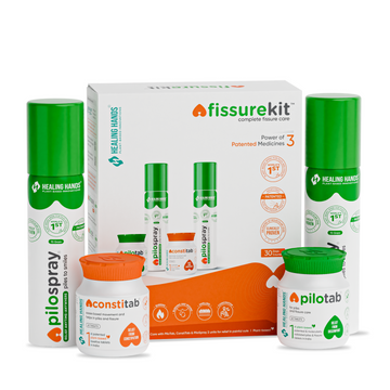 FissureKit Complete Fissure Treatment Kit I 30 Days I 2 PiloSpray + PiloTab + ConstiTab I India's 1st Patented