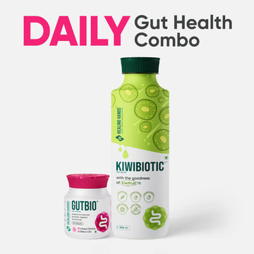 GutBio and KiwiBiotic Combo for Daily Gut Health | 15 Days | Prebiotic & Probiotic Synergy