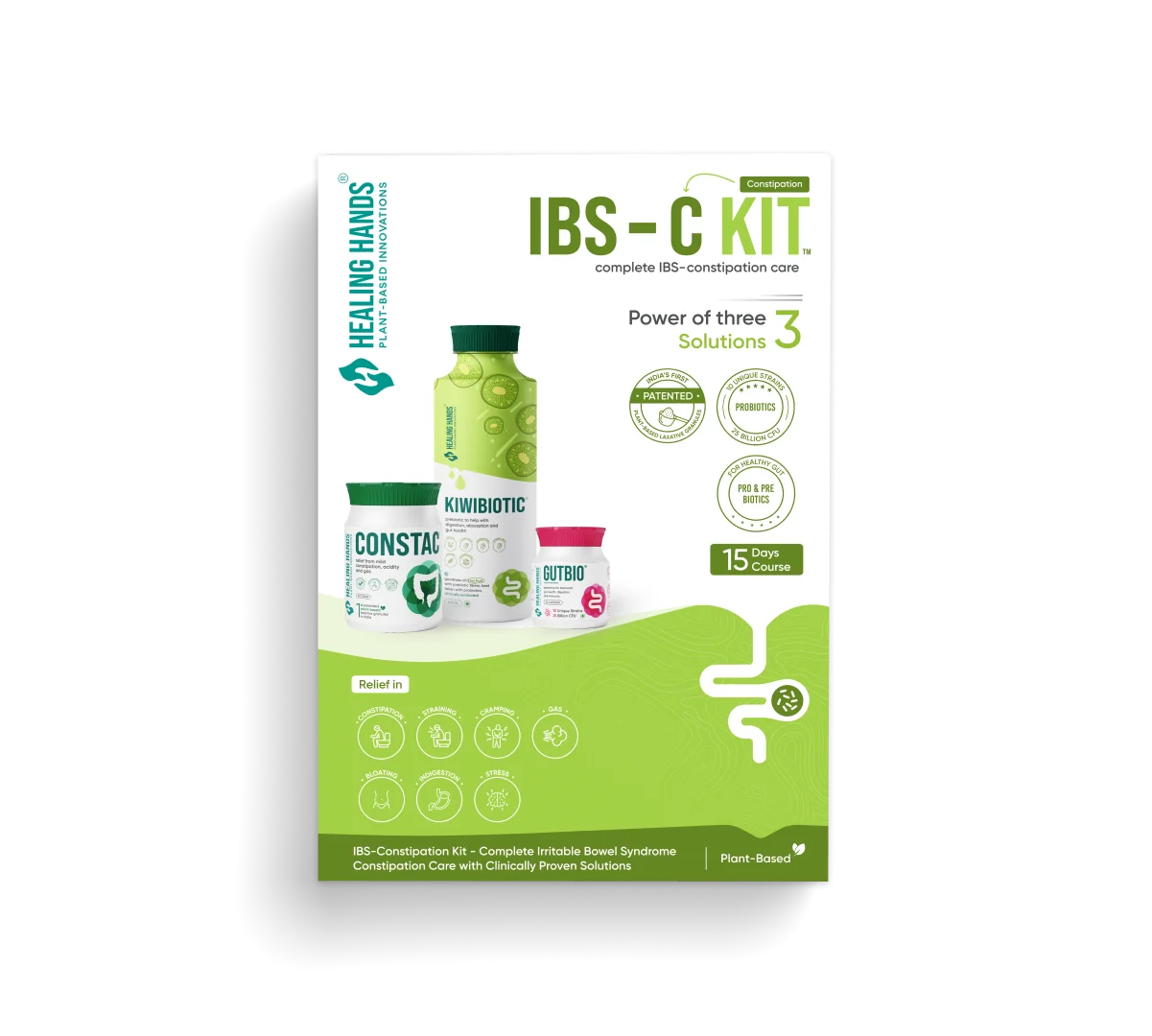 Constipation Kit IBS Constipation Relief Kit | GutBio, KiwiBiotic & Constac | 15 Days