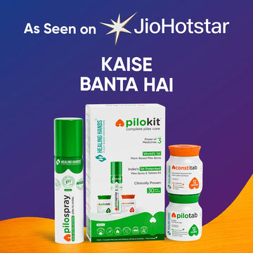 PiloKit Complete Piles Treatment Kit I 30 Days I PiloSpray + PiloTab + ConsteTab I India's 1st Patented