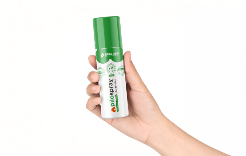 Fissure pain relief with a touch-free pilospray 